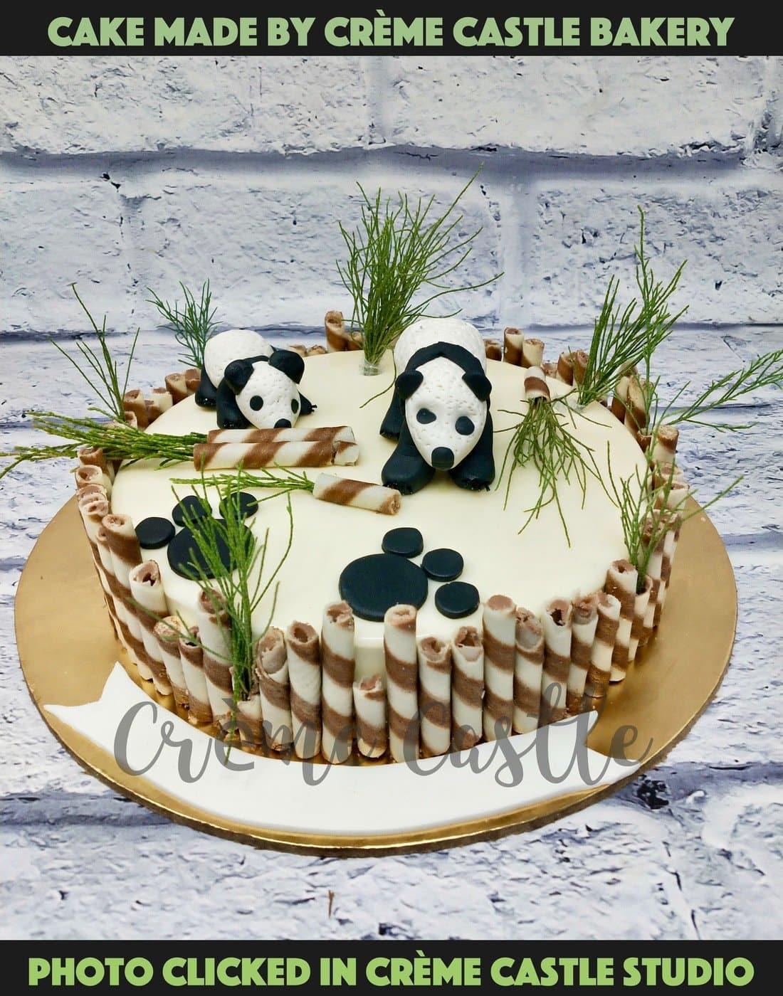 Panda in Forest Cake - Creme Castle