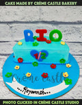 6 Months Blue Cake