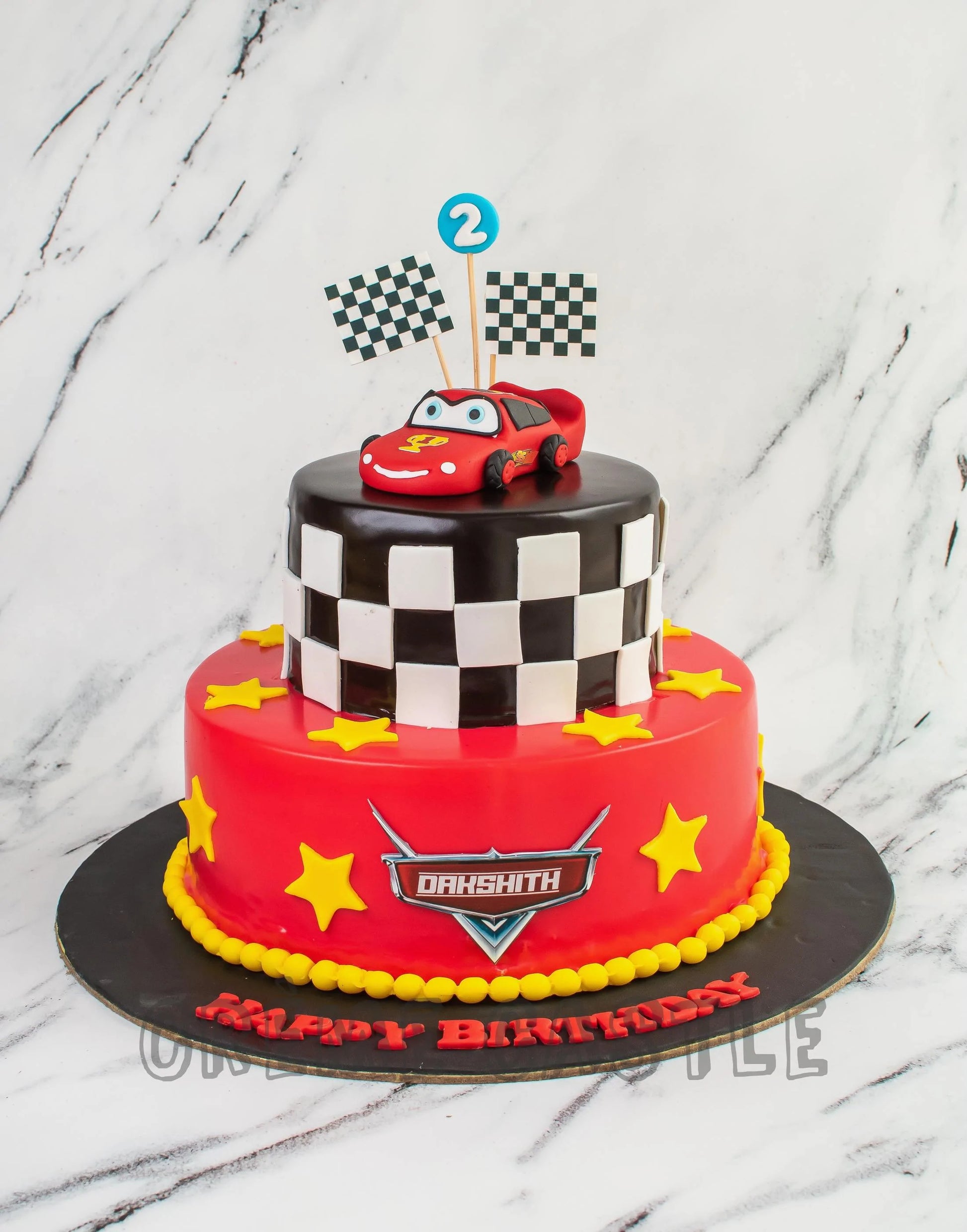 Pixar McQueen Car Tier Cake by Creme Castle