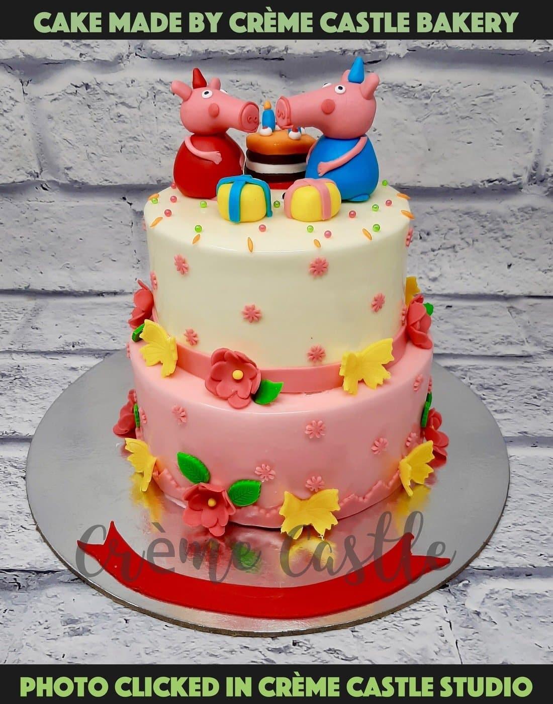 Peppa Pig Tier Cake - Creme Castle