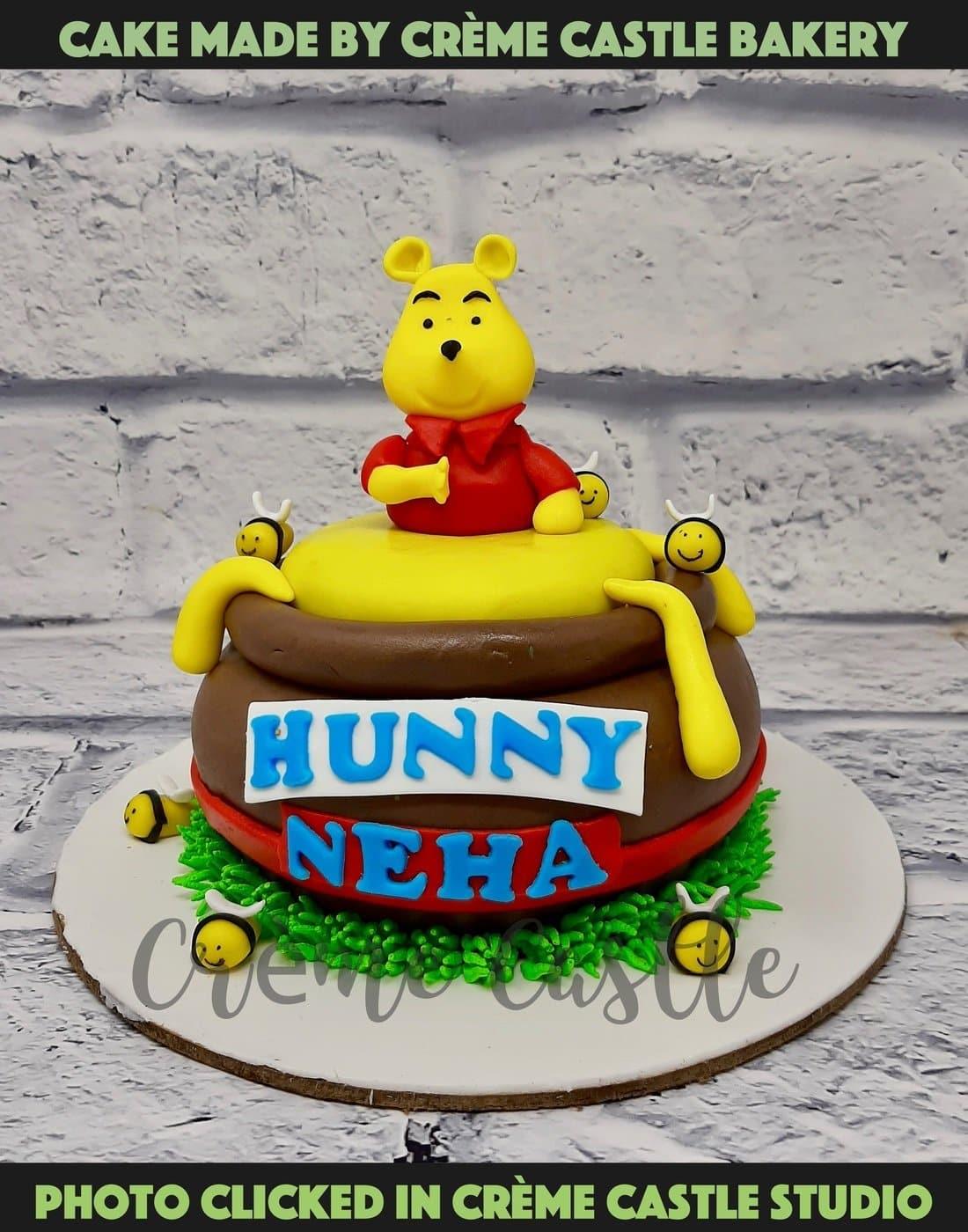 Winnie The Pooh Fondant Cake Delivery In Delhi NCR With Delicious Chocolate  Flavour