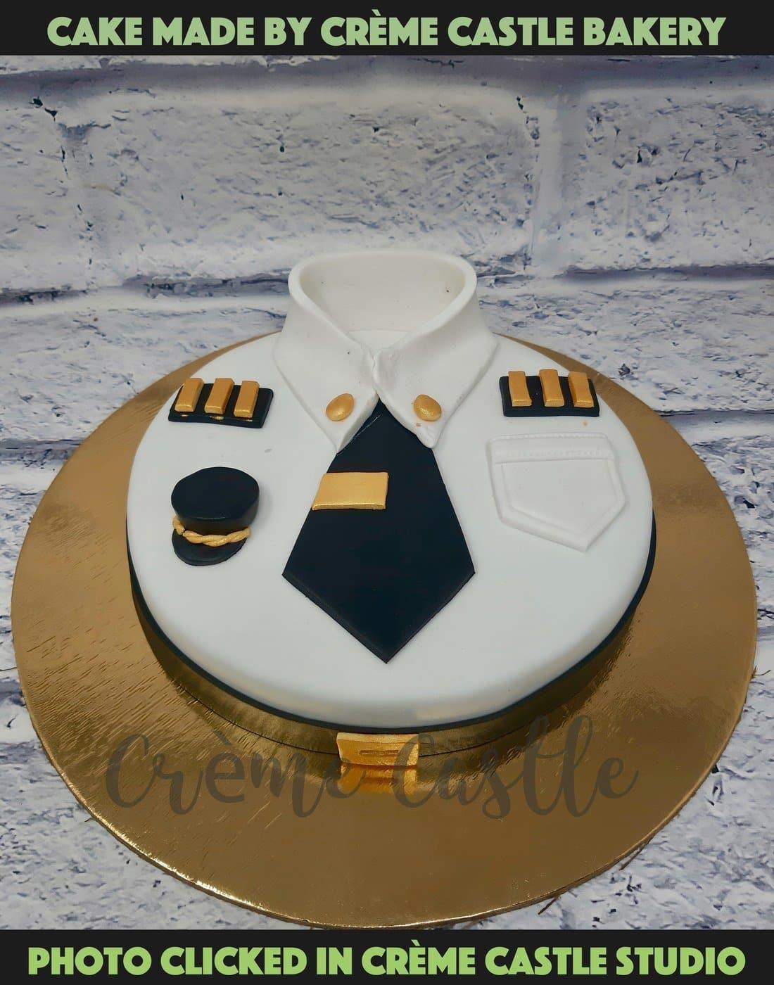 Pilot Uniform Cake. Navy Army Theme Cake. Noida & Gurgaon