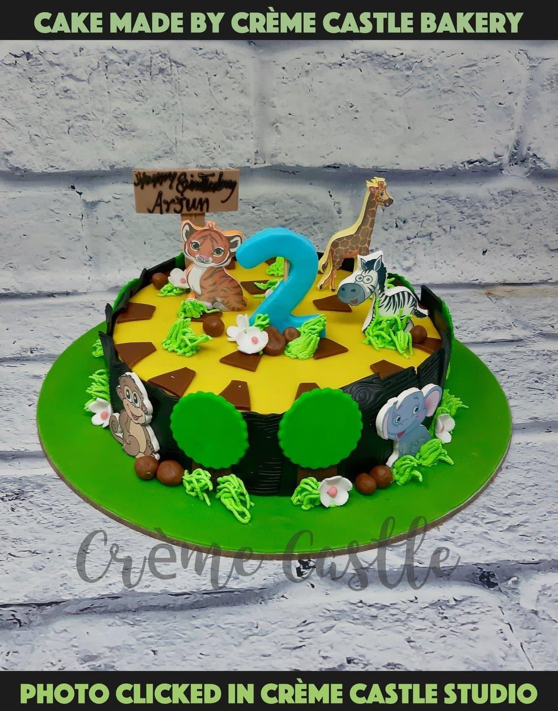 Jungle Theme Cake - Creme Castle