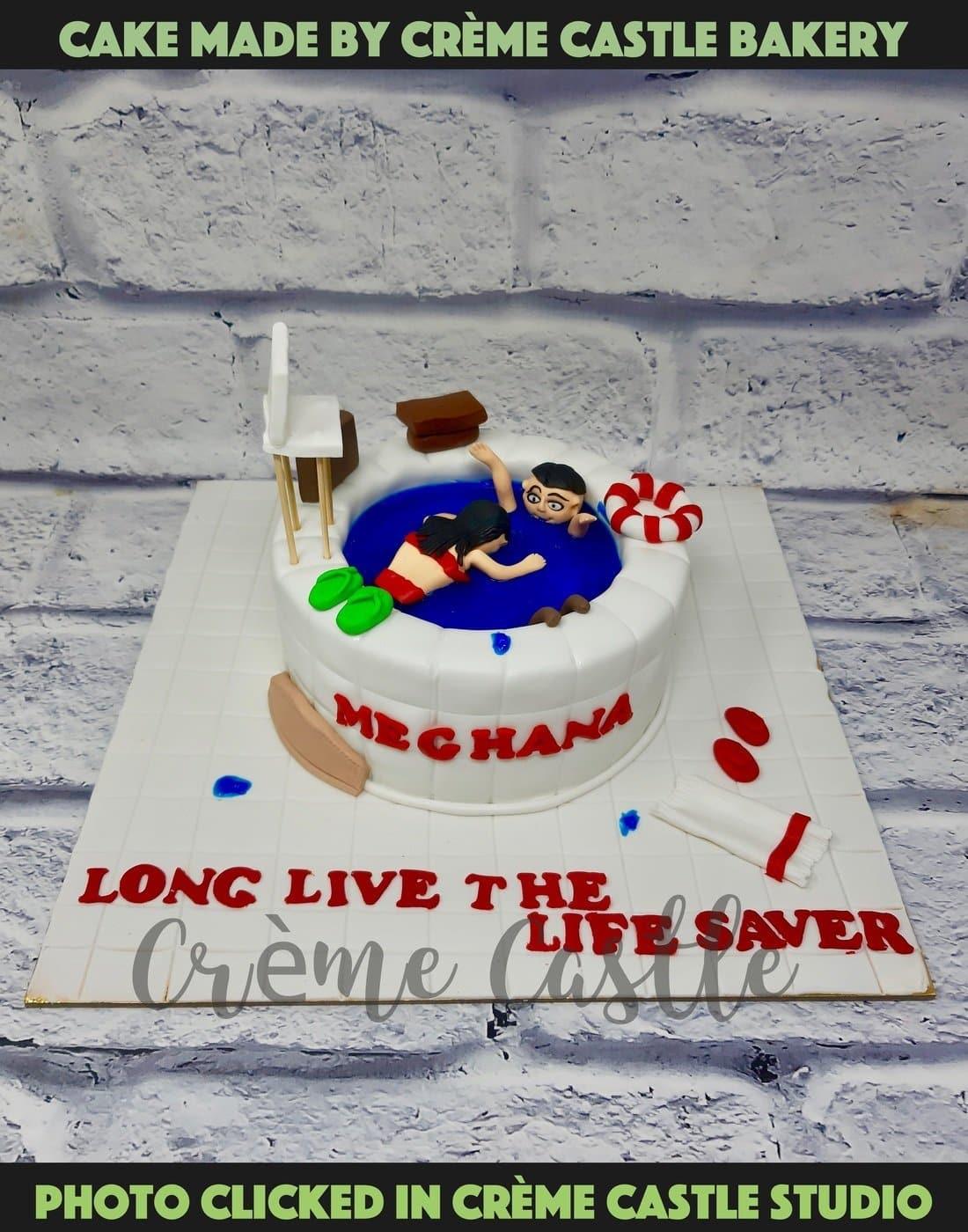 Cake for a Swimmer - Creme Castle