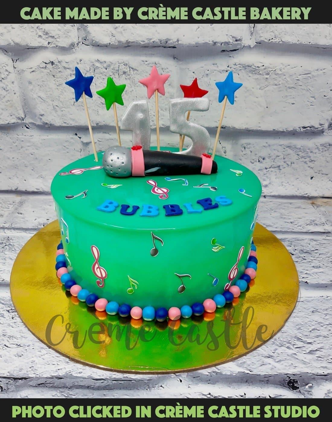 Music Singer Cake. Cake Designs of Girls. Noida & Gurgaon – Creme Castle