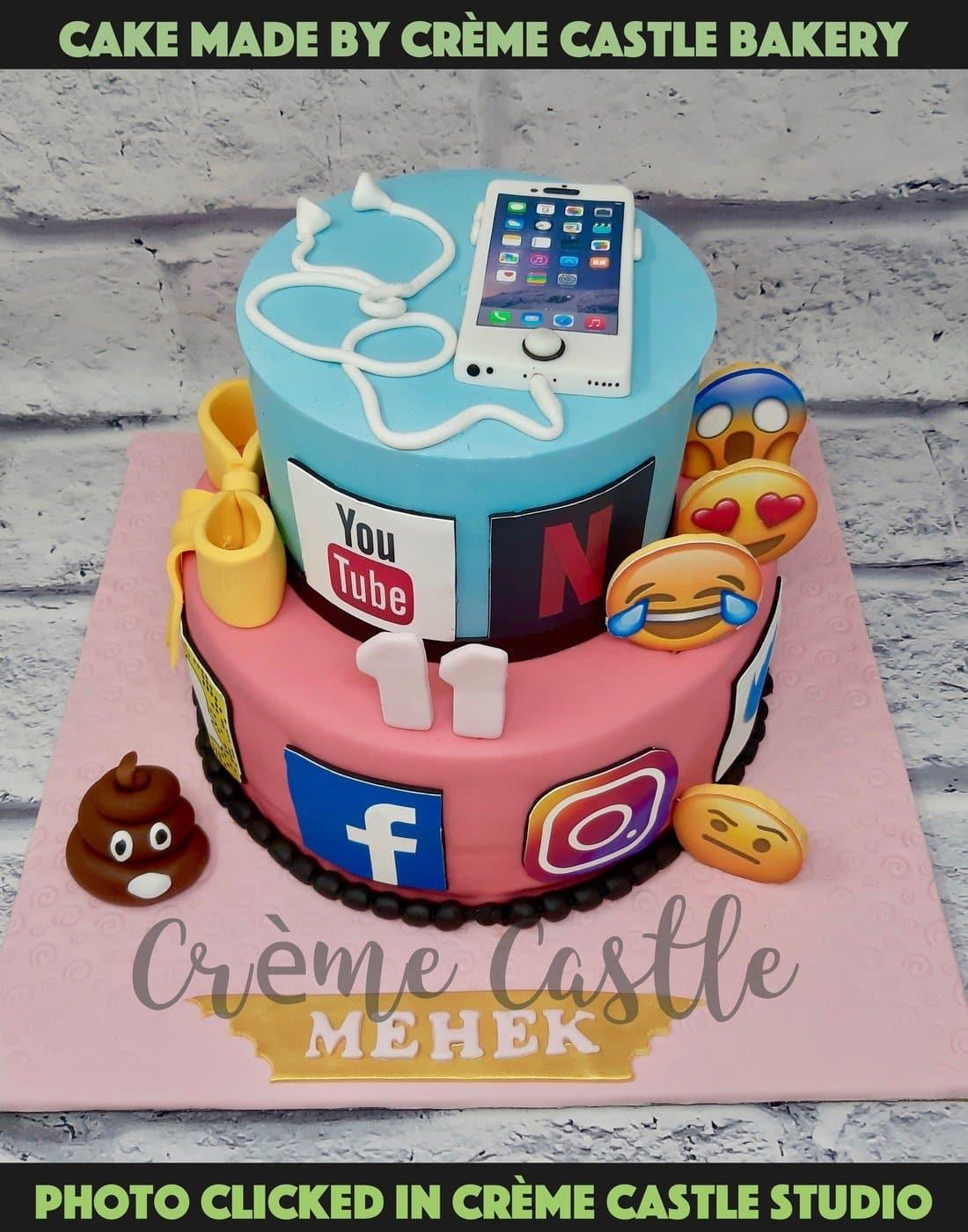 Social Media Fan Tier Cake - Creme Castle