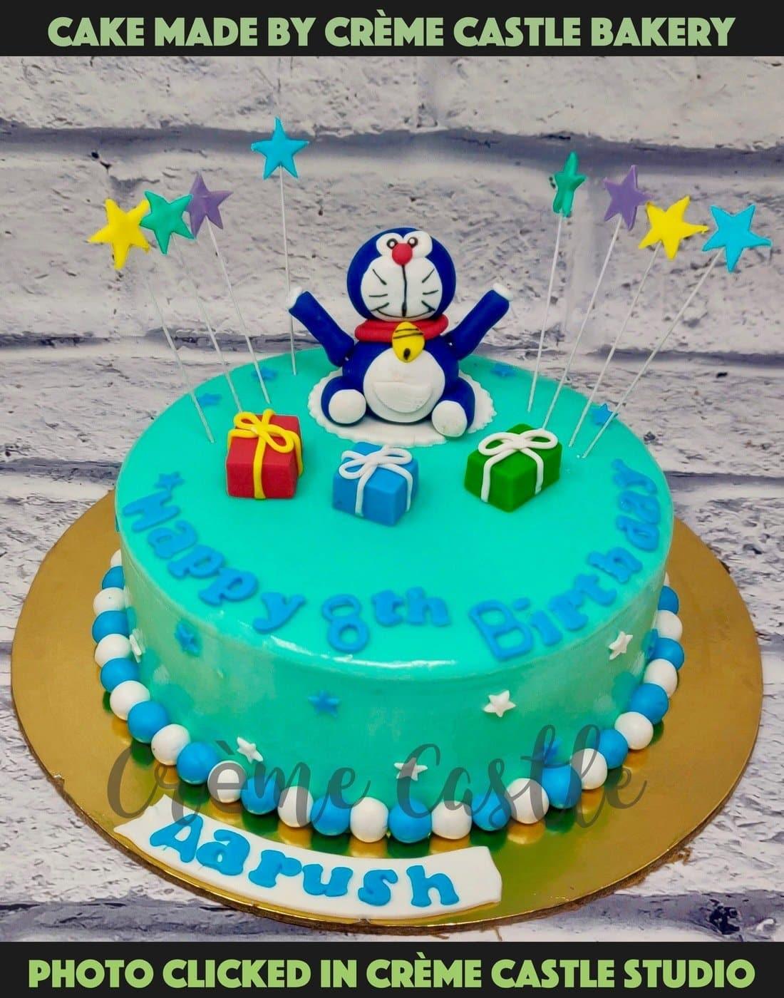 Order Fun Doraemon Theme Cake Online, Price Rs.1299 | FlowerAura
