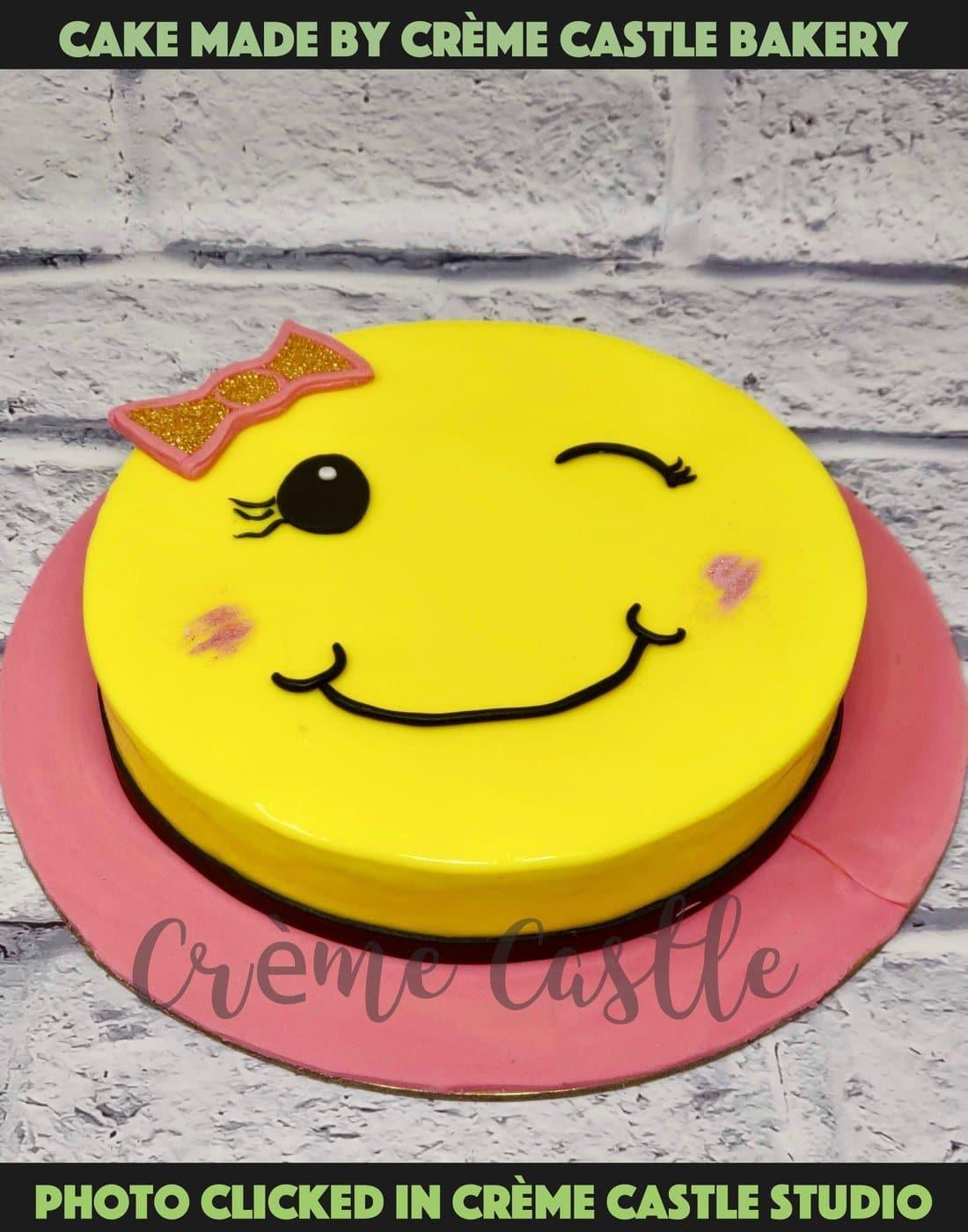 Cute Emoticon Cake - Creme Castle