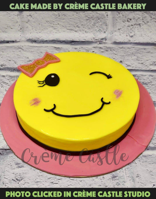 Cute Emoticon Cake - Creme Castle