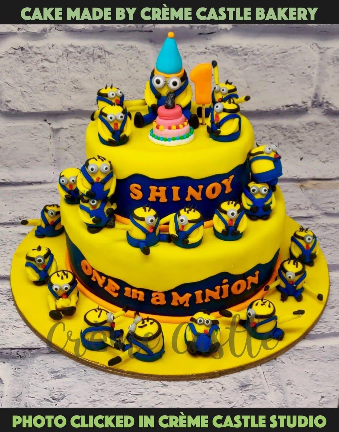 Minions Mega Tier Cake - Creme Castle