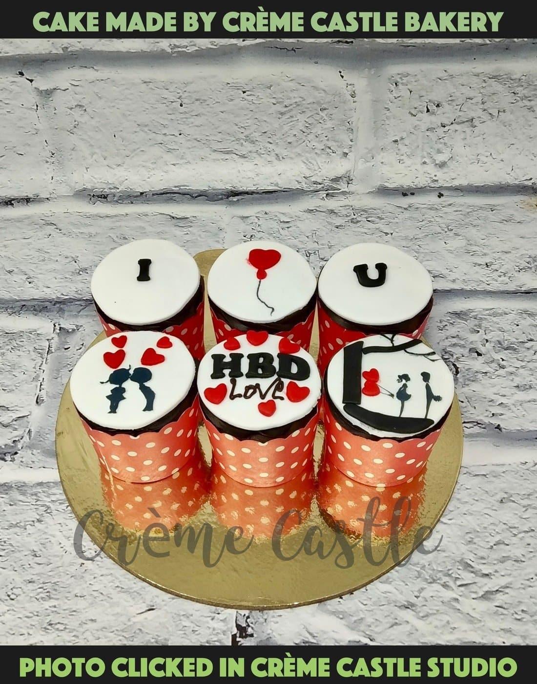 Valentine Theme Cupcakes. Kiss Day Cupcakes. Noida Gurgaon