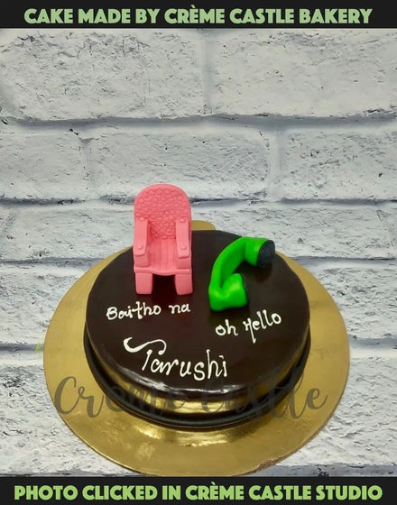 Chilling and calling cake - Creme Castle