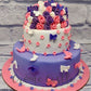 Purple Pink Floral Cake. Wedding Cake. Engagement Cake. Noida Gurgaon