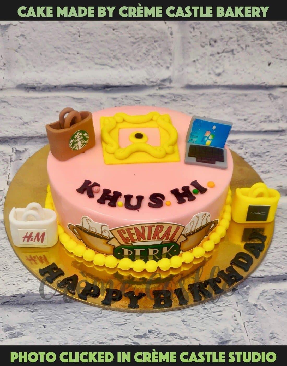 Friends Pink Cake. Cake Designs for Women. Noida & Gurgaon