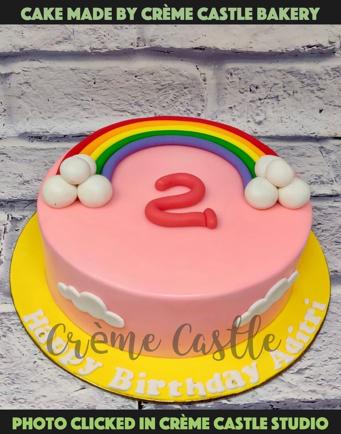 Cake Designs of Girls. Rainbow Cloud Cake. Noida & Gurgaon