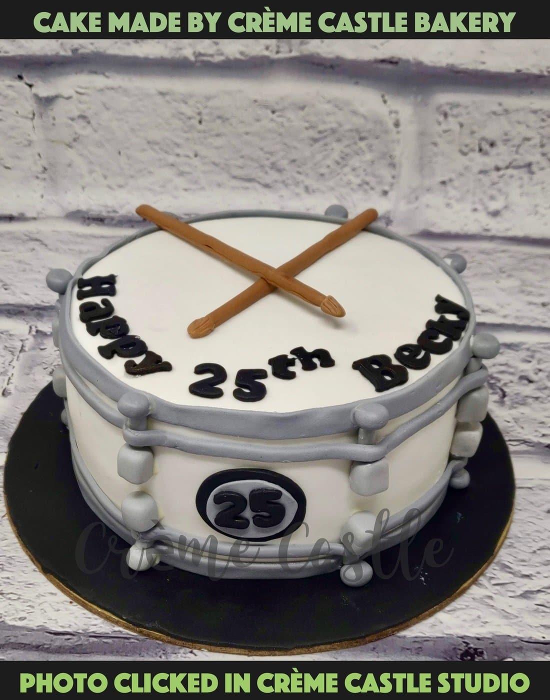 Drum Set Theme Cake - Creme Castle