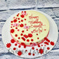 White and Red Floral Cake - Creme Castle