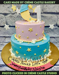Blue and Pink Night theme Cake