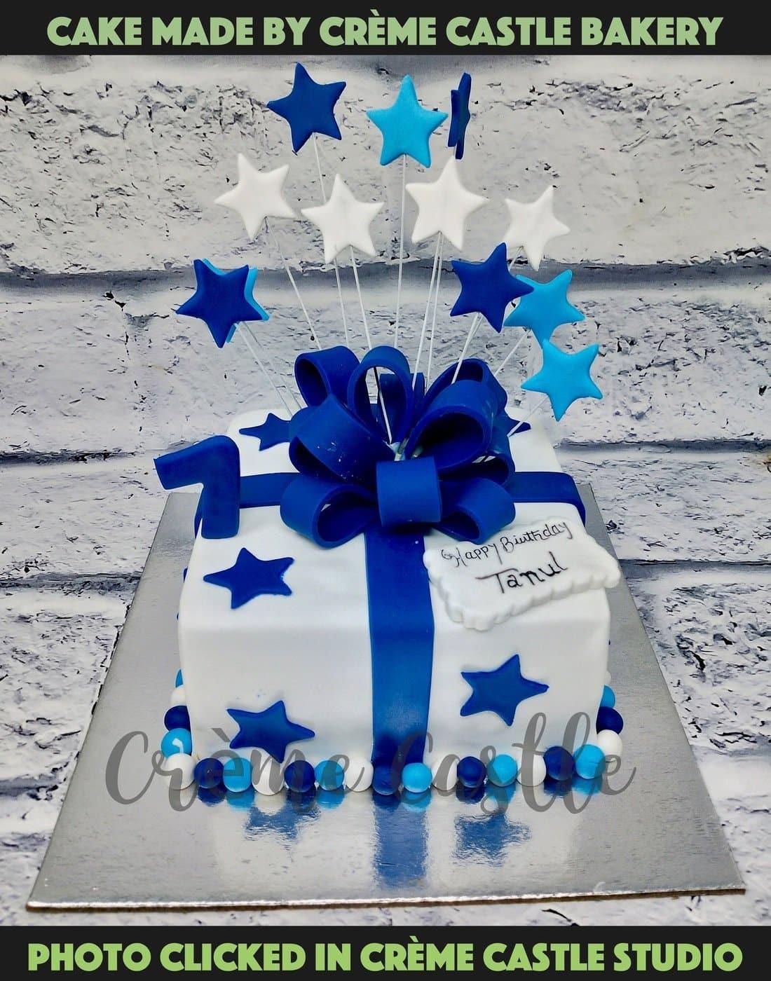 Gift Shape Box Cake - Creme Castle