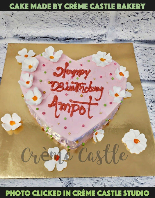 Heart Flowers. Valentine Day Cake. Anniversary Cake. Noida Gurgaon