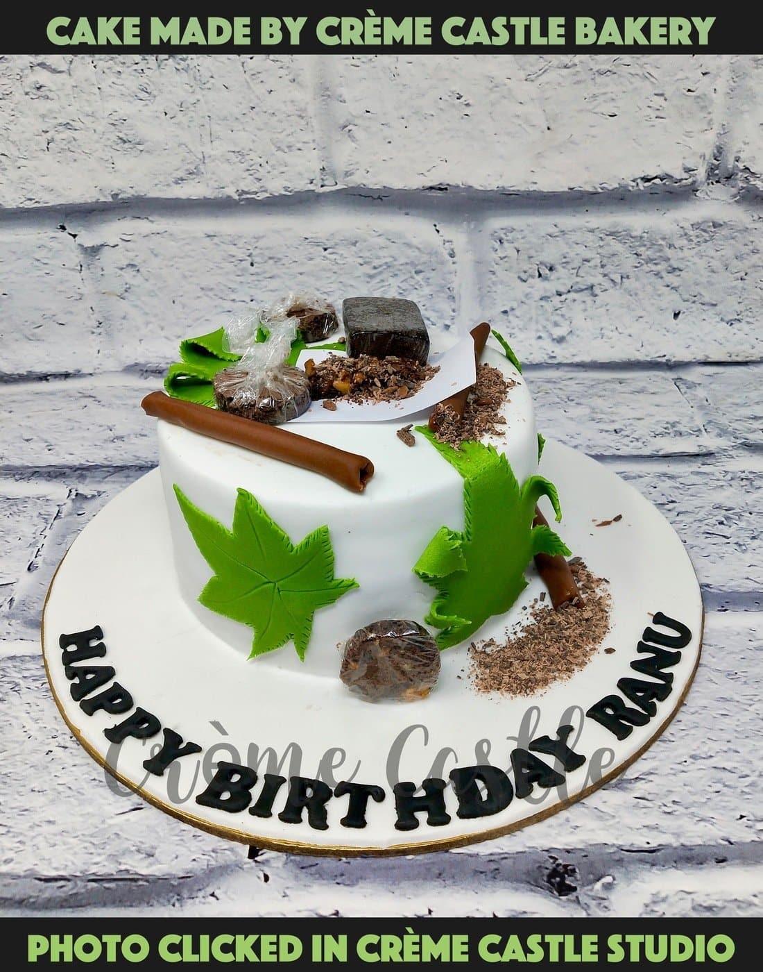Smoking Pot Cake - Creme Castle