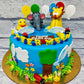 Jungle theme cake - Birthday Cake Designs for Year Old Boy - Customized Cake In Gurgaon