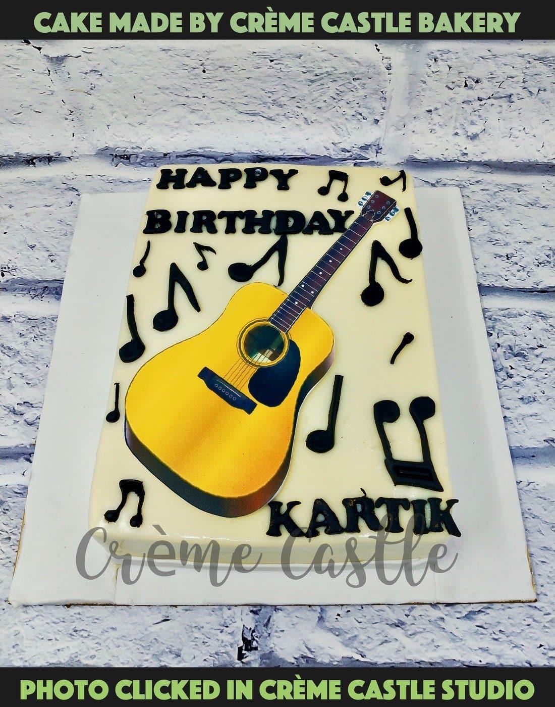 Guitar and Music Cake - Creme Castle
