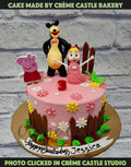 Masha and the Bear and Peppa Pig Cake