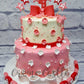 Pink Bow and flowers cake - Creme Castle