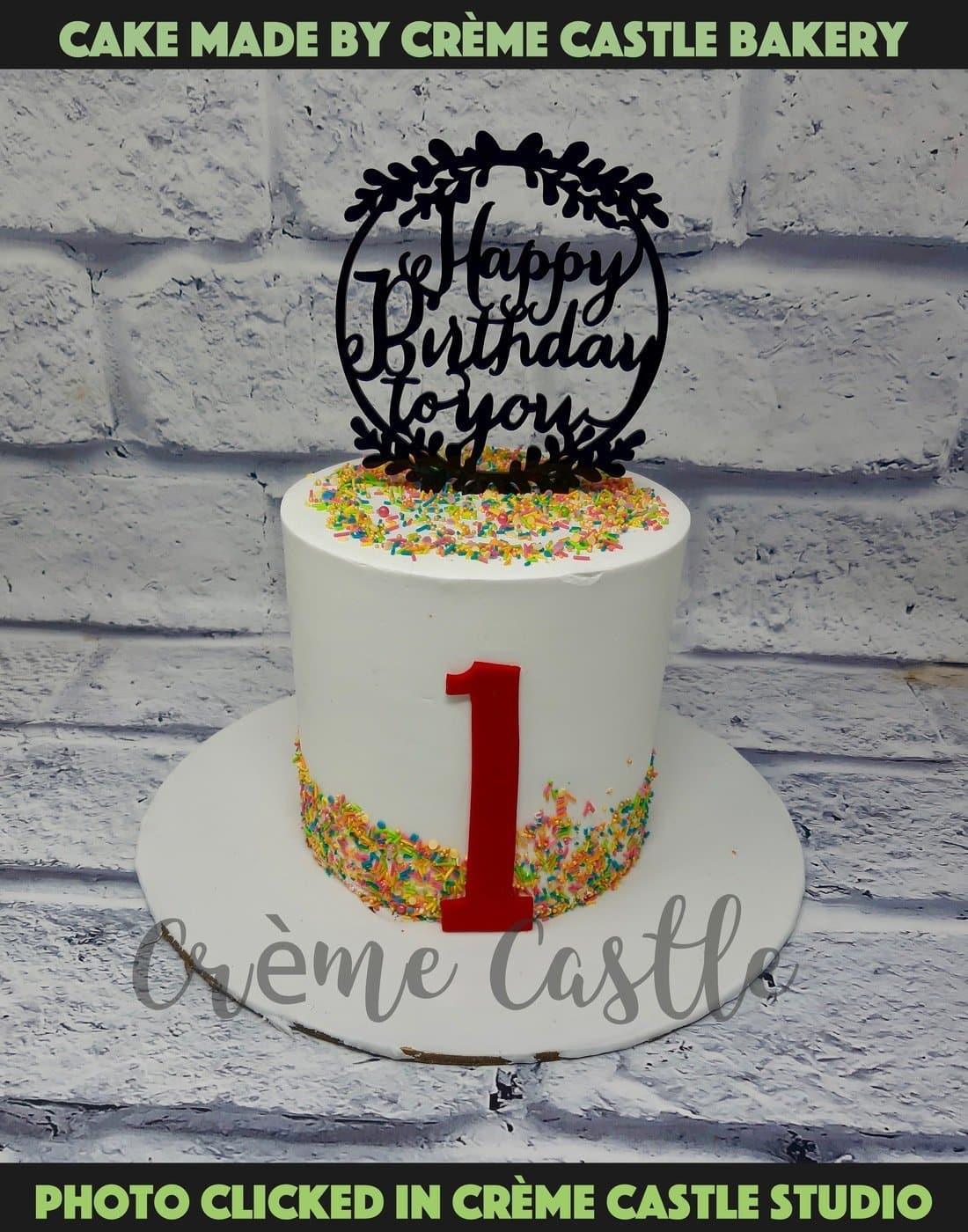 Colorful Sprinkles Cake - Creme Castle