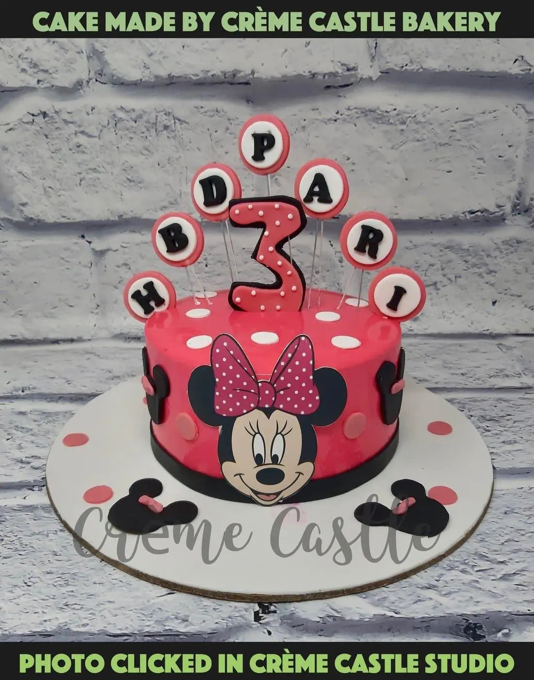 Minnie Mouse Pink Cake - Creme Castle