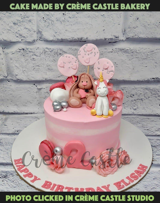 Unicorn and Macaroons Cake, Designer Cakes In Noida and Gurgaon