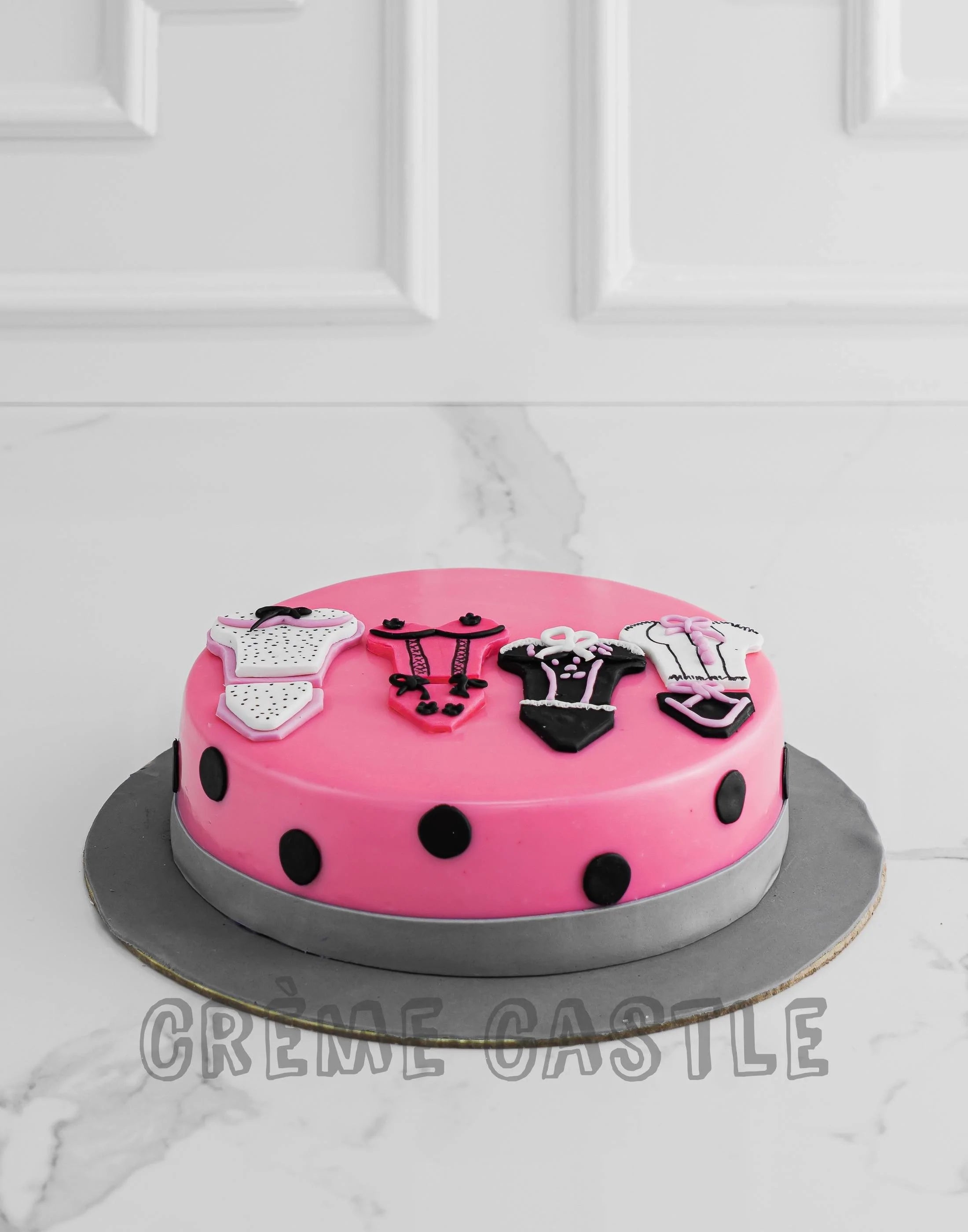Half Birthday Pink & White - Model cake – Hotoven Bakers