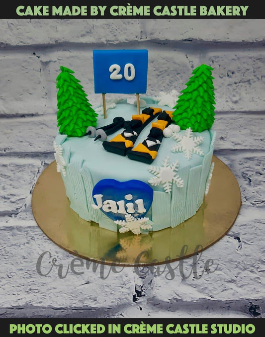 Skiing Theme Cake - Creme Castle