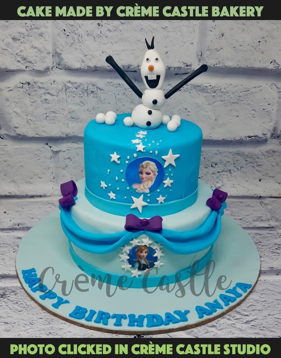 Frozen Theme Fondant Cake - Creme Castle