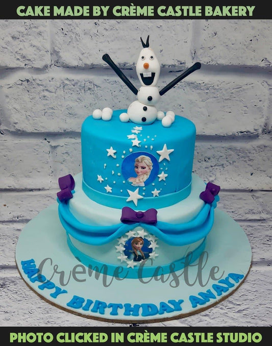 Frozen Theme Fondant Cake - Creme Castle