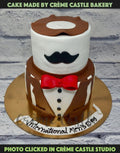 Tuxedo and Moustache Cake