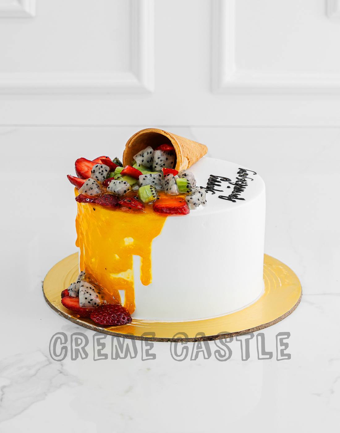 Fruity Drip Cake - Creme Castle