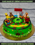 Animals on a train Cake