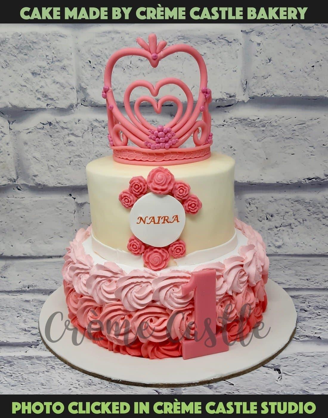Princess theme Tiara Cake - Creme Castle