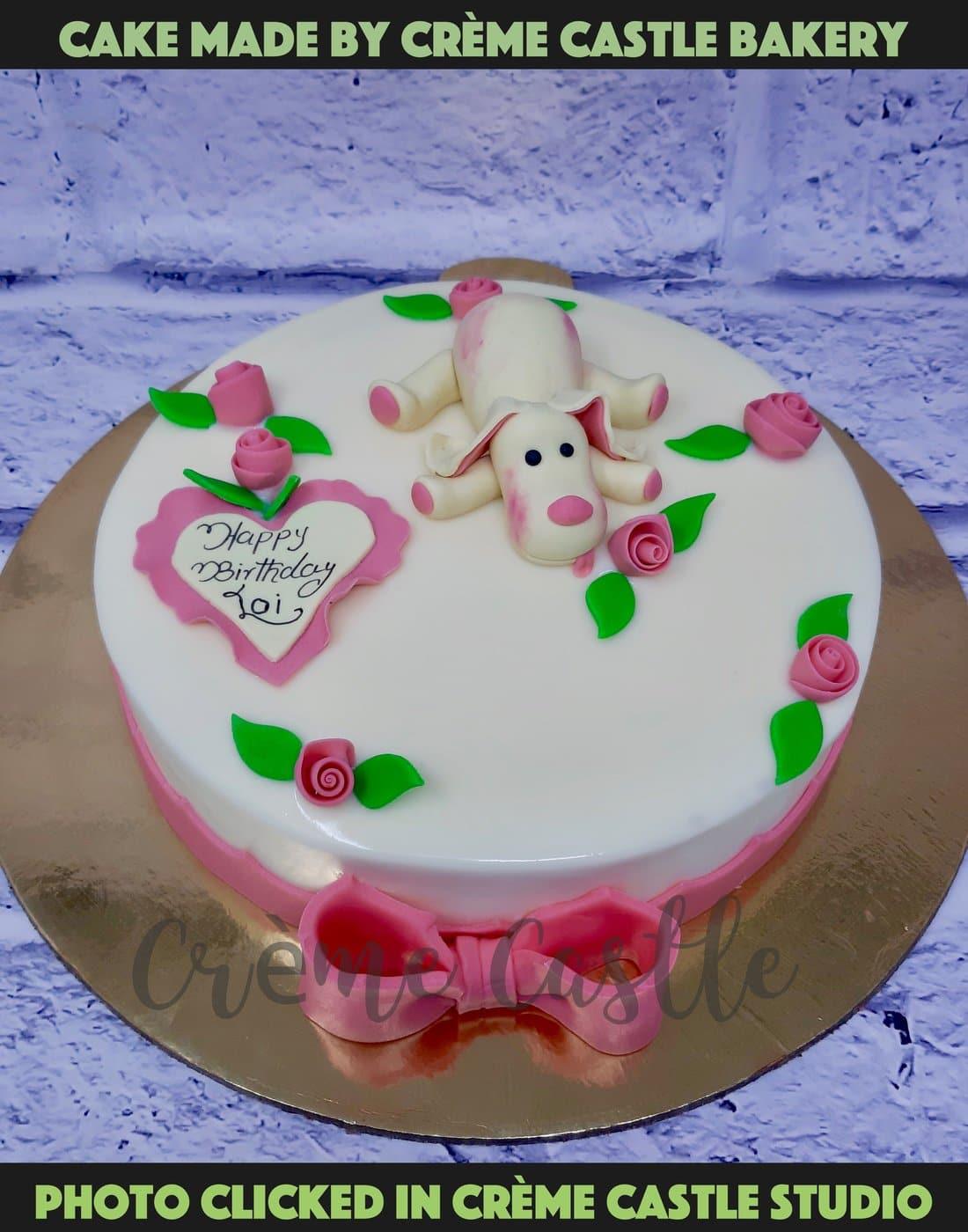 Dog Love Theme Cake - Creme Castle