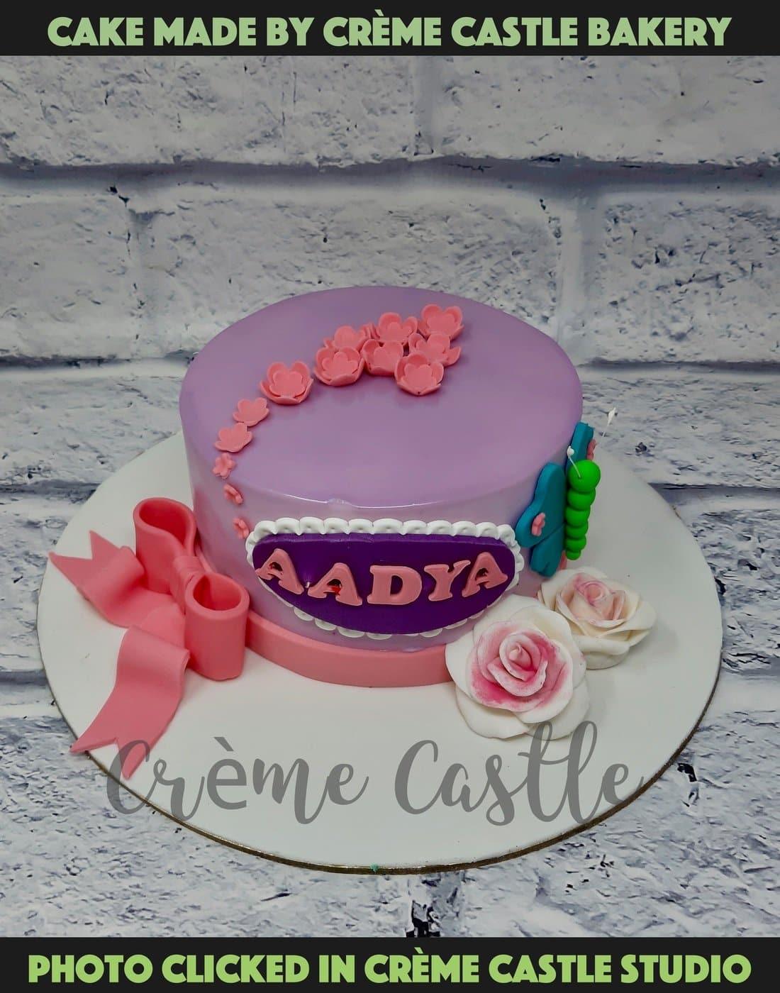 Rose and Butterfly Theme Cake - Creme Castle