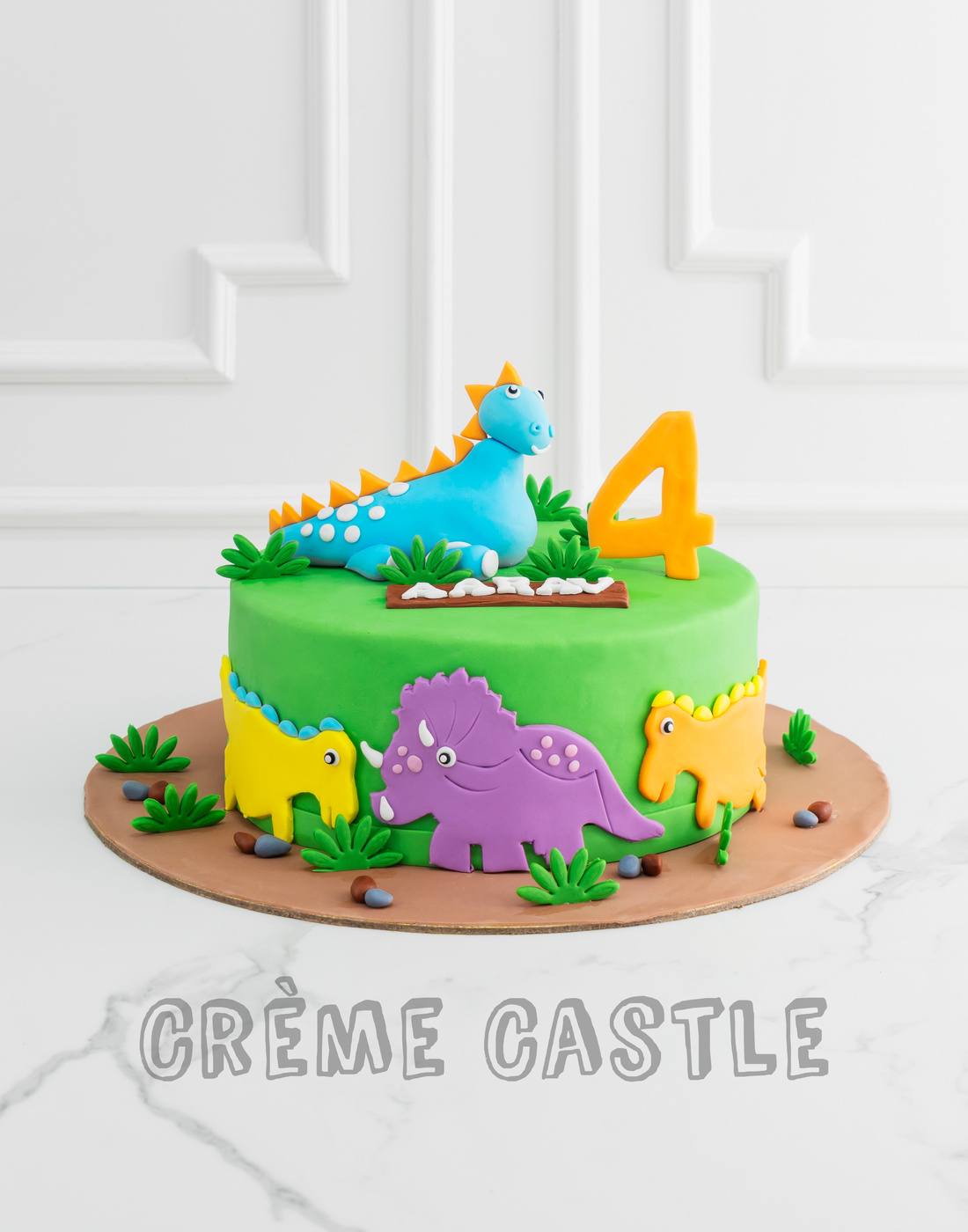 Cute green Dinosaur cream cake | Dinosaur birthday cakes, Unicorn cake, Cake