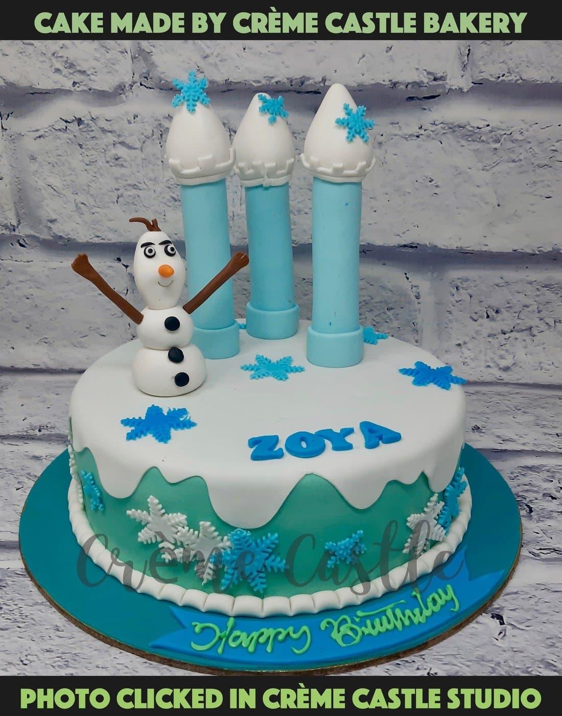 Olaf in Winter land Theme Cake - Creme Castle