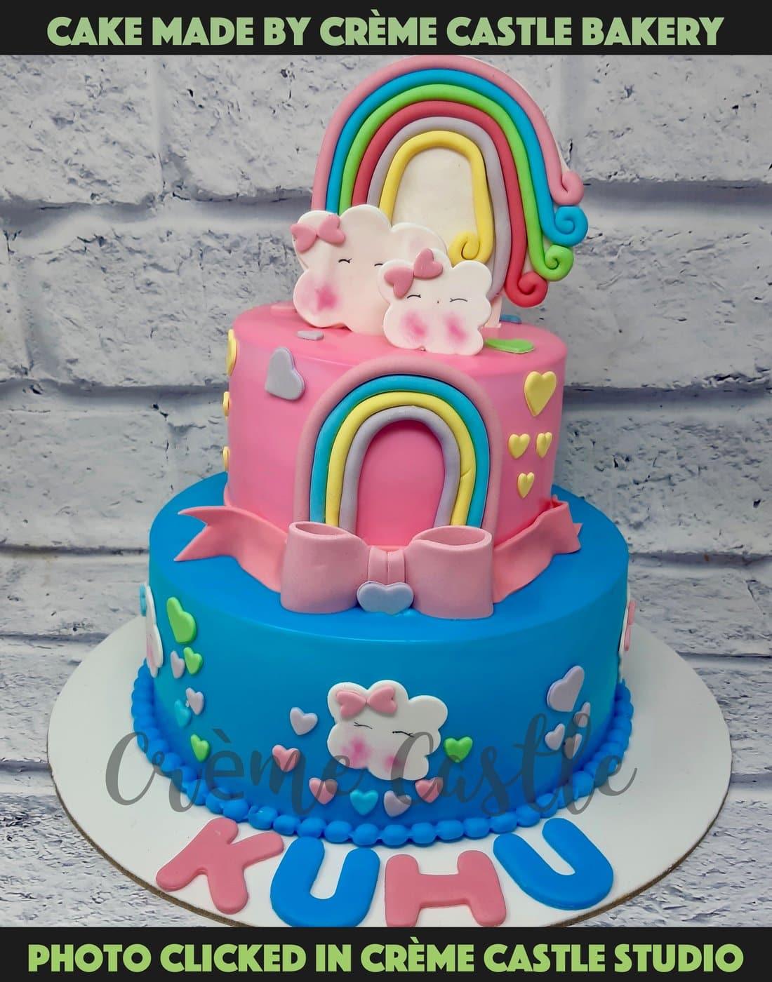 Rainbow Clouds Cake - Creme Castle