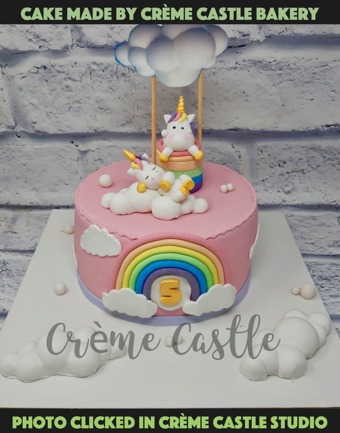 Unicorn and Clouds Cake - Creme Castle