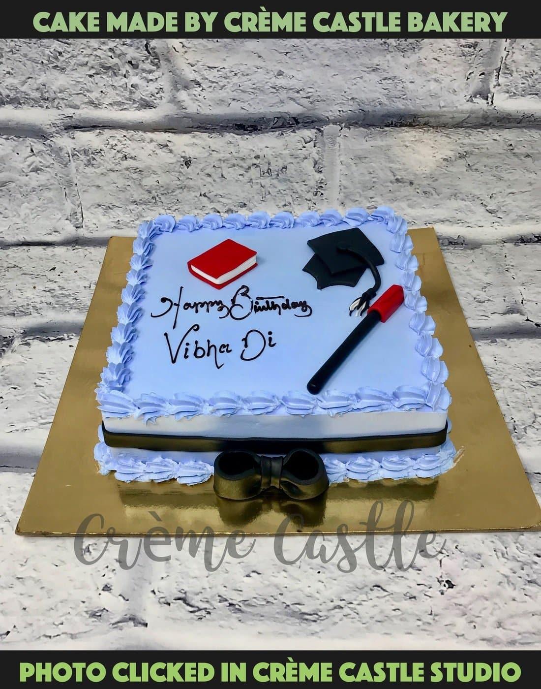 Graduation Pen Cake - Creme Castle