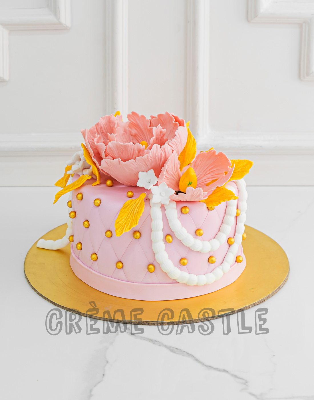 Peony Flower Cake - Creme Castle