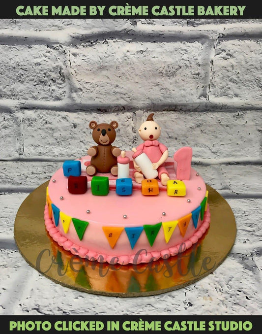 Baby First Month Cake. 1st Birthday Cake for Babies. Noida & Gurgaon