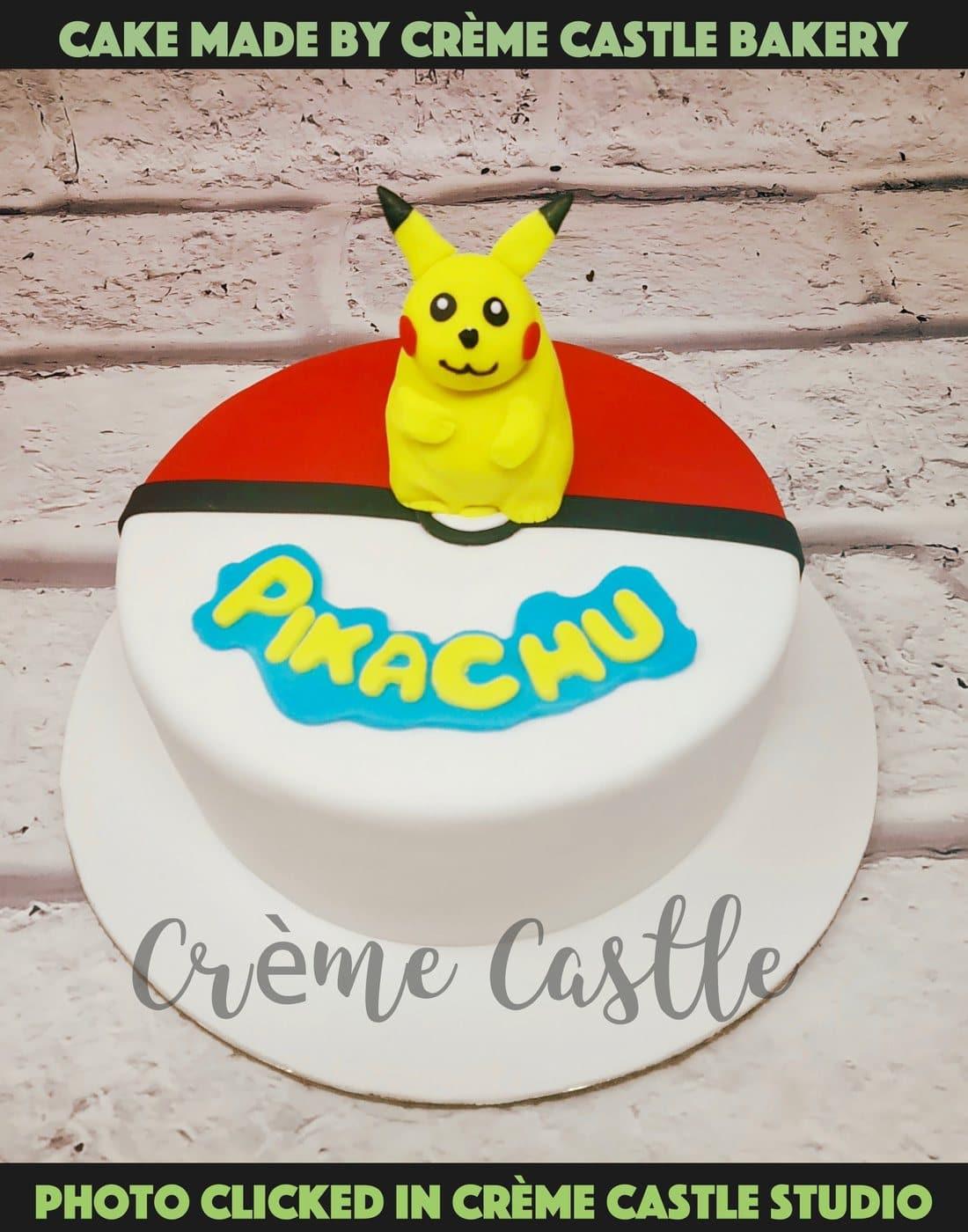 Pikachu 3D cake - Creme Castle